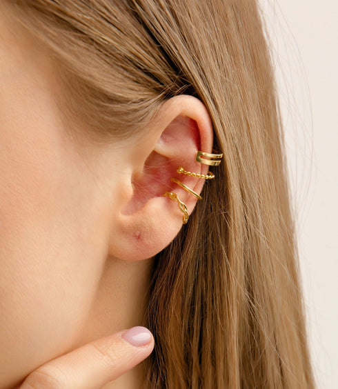 Set cercei din argint Bea (Silver/Gold)